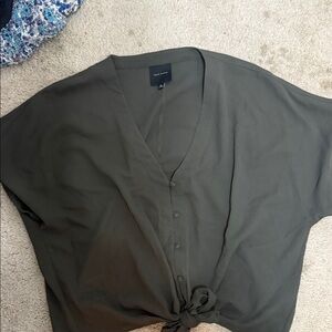 Alex Marie Olive V-Neck Blouse